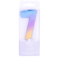 Candle Numeral 7 Rainbow Ombre